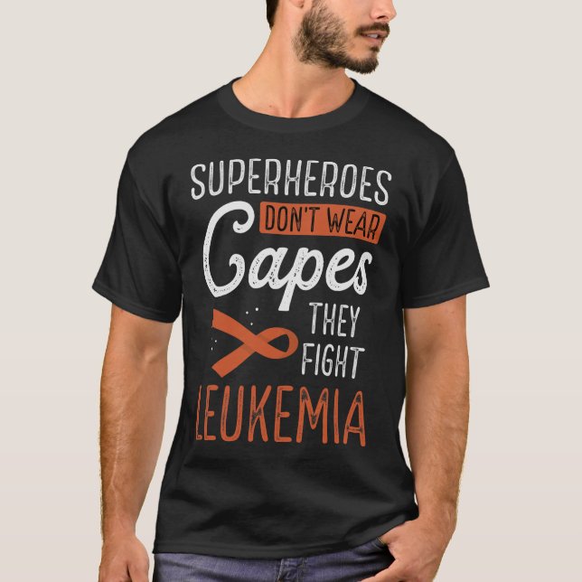 Camiseta Los superhéroes no llevan gorras contra la leucemi (Anverso)
