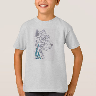 Camiseta Los t del niño blanco del leopardo