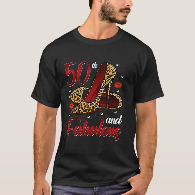 Camiseta Los tacones altos se sumergen en mi cumpleaños 50  (Anverso)
