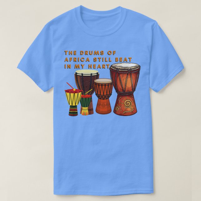 Camiseta Los tambores africanos los tambores de África toda (Diseño del anverso)
