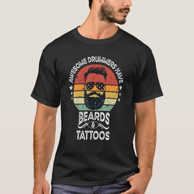 Camiseta Los Tambores De Los Tambores Y Los Tatuajes Retr (Anverso)