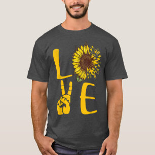 Camiseta Los tanteos de girasol ASL para las mujeres aman l