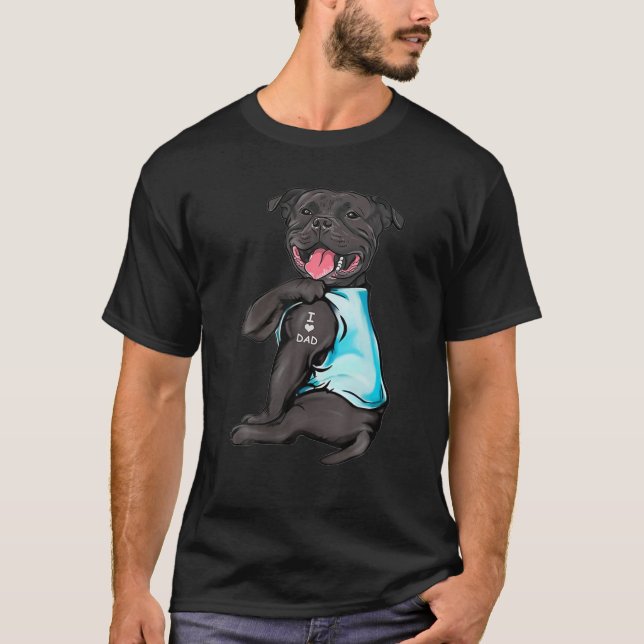 Camiseta Los tatuajes de Staffordshire Bull Terrier que amo (Anverso)