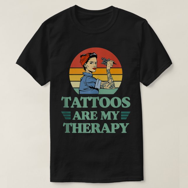 Camiseta Los tatuajes son mi arma de tinta de estilo retro  (Diseño del anverso)