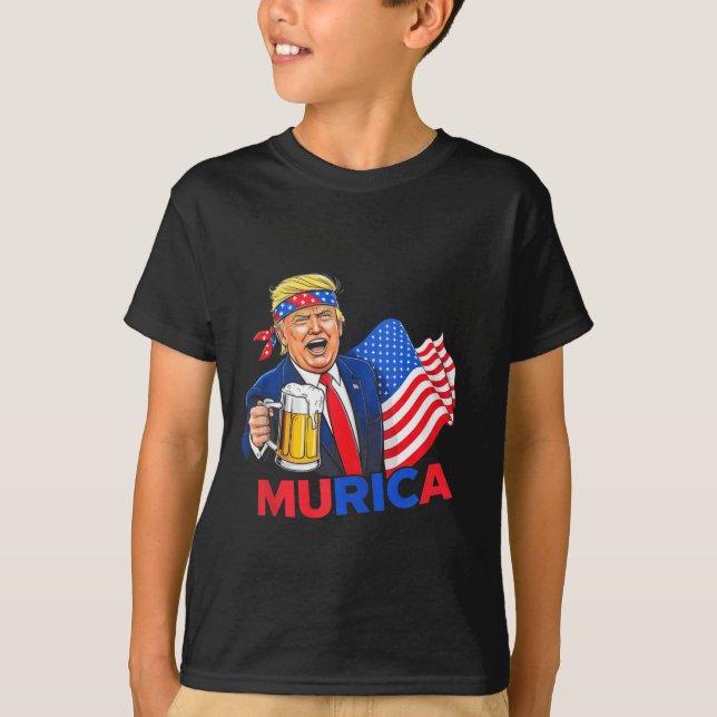 Camiseta Los Tees divertidos de Trump para beber cerveza ha (Anverso)