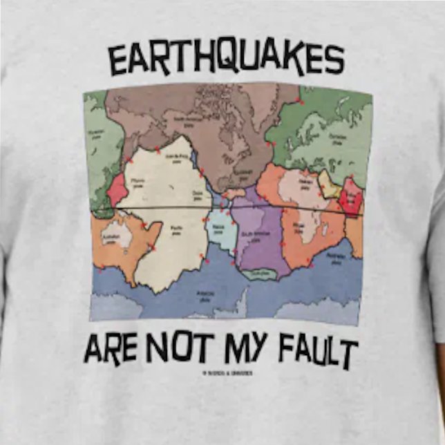 Camiseta Los terremotos no son mi falta (la tectónica de (Seismologists & earth scientists will enjoy this "Earthquakes Are Not My Fault" plate tectonics tee!)