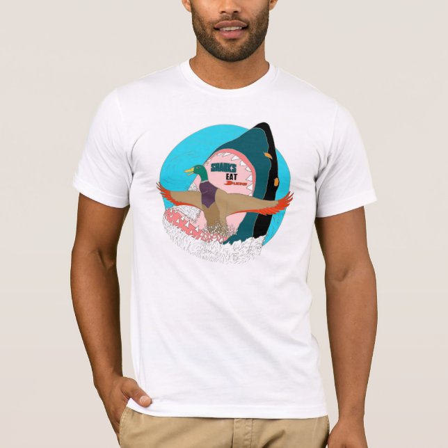 Camiseta ¡Los tiburones comen patos! (Anverso)