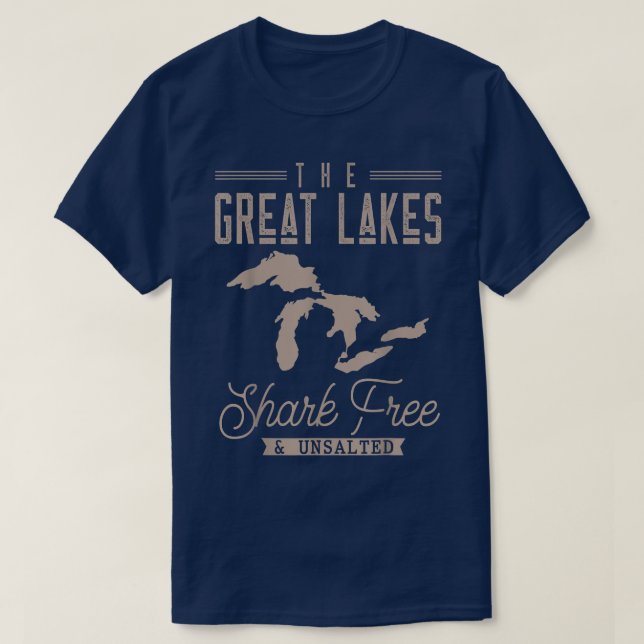Camiseta Los tiburones de los Grandes Lagos libres de salaz (Diseño del anverso)