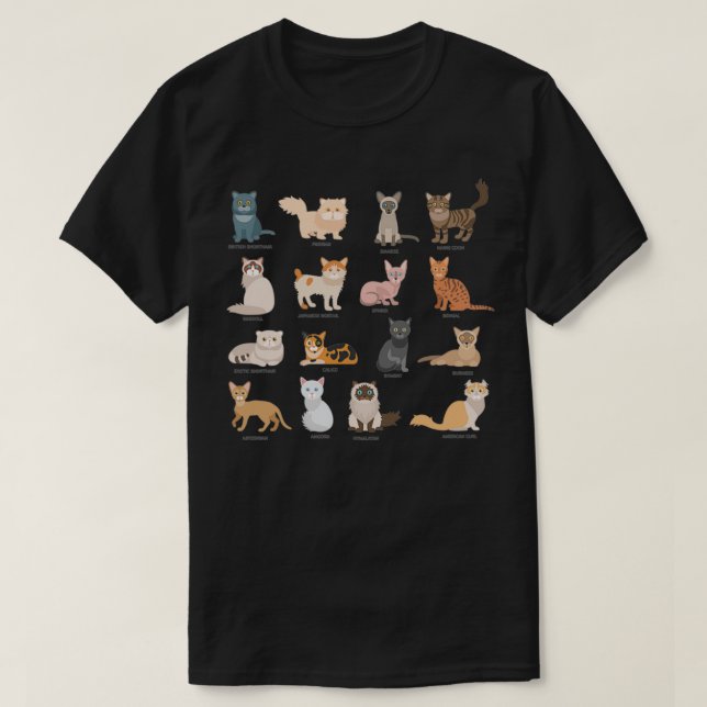 Camiseta Los tipos de hojas de gato 1 (Diseño del anverso)