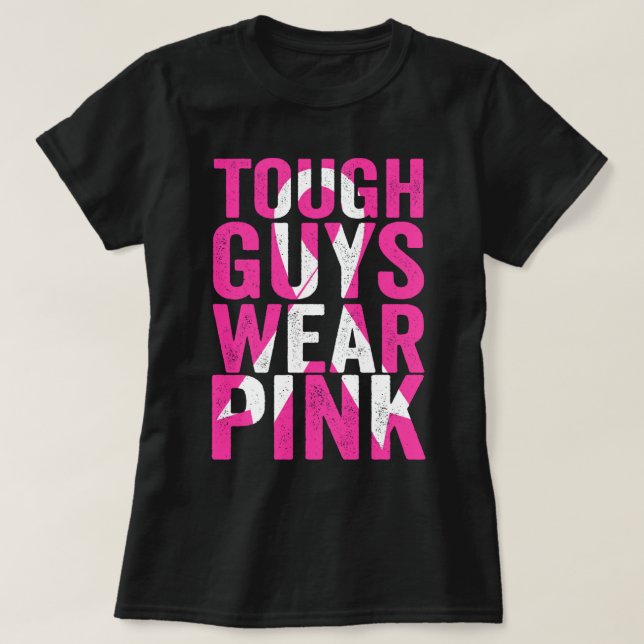 Camiseta Los tipos duros usan rosado (Diseño del anverso)