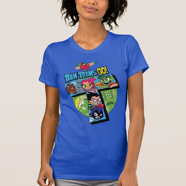 Camiseta ¡Los titanes adolescentes se van! | Collage de la  (Anverso)