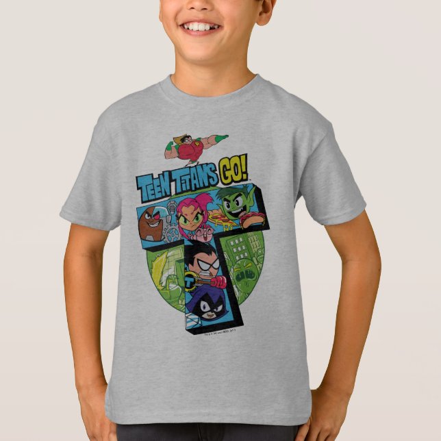 Camiseta ¡Los titanes adolescentes se van! | Collage de la  (Anverso)