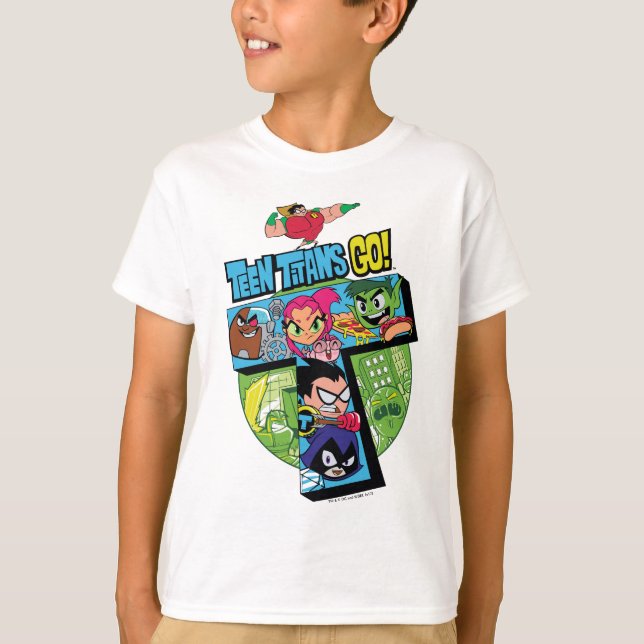 Camiseta ¡Los titanes adolescentes se van! | Collage de la  (Anverso)