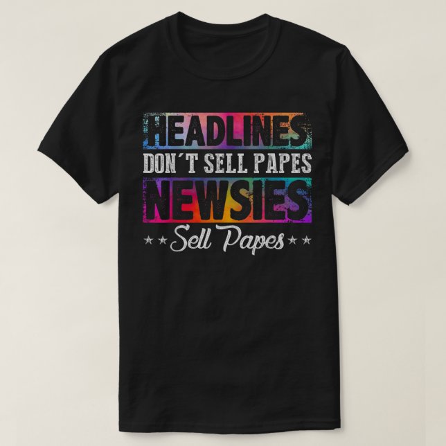 CAMISETA LOS TITULARES NO VENDEN PÁGINAS DE NOTICIAS VENDER (Diseño del anverso)