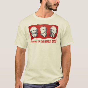 Camiseta Los "trabajadores del mundo, unen!" Marx, Engels,