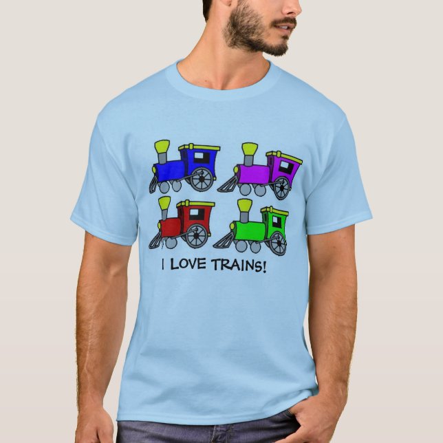 Camiseta ¡los trenes, AMO LOS TRENES! (Anverso)