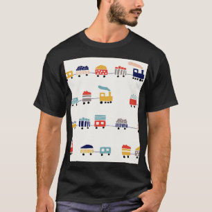 Camiseta Los trenes son pequeños y coloridos, sin fisuras.