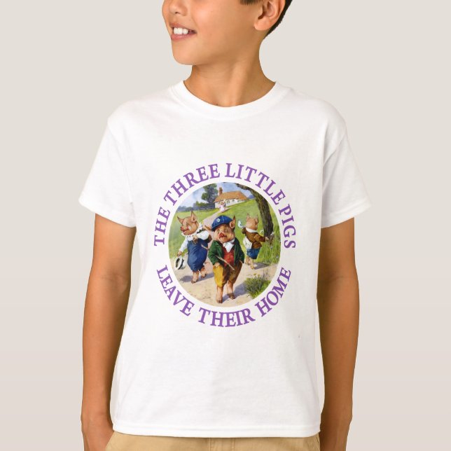 Camiseta Los Tres Cerditos Dejan Su Hogar (Anverso)
