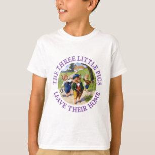 Camiseta Los tres cerditos salen de su hogar