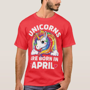 Camiseta Los unicornios nacen en abril en Unicorn Rainbow B