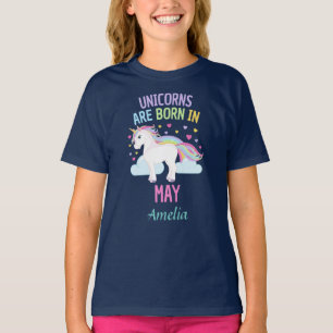 Camiseta Los unicornios nacen en mayo y son personalizados