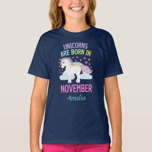 Camiseta Los unicornios nacen personalizados en noviembre