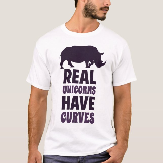 Camiseta Los unicornios reales tienen curvas (Anverso)