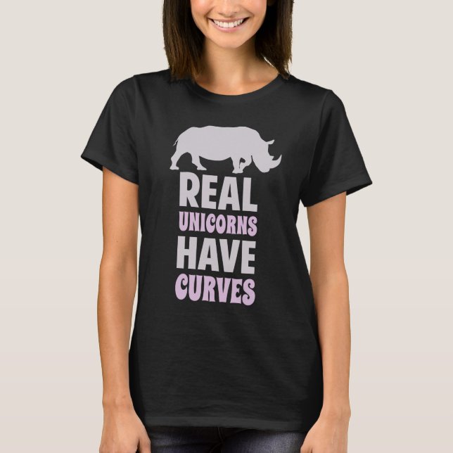 Camiseta Los unicornios reales tienen curvas (Anverso)