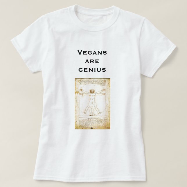 Camiseta los veganos de Da Vinci son genio (Diseño del anverso)