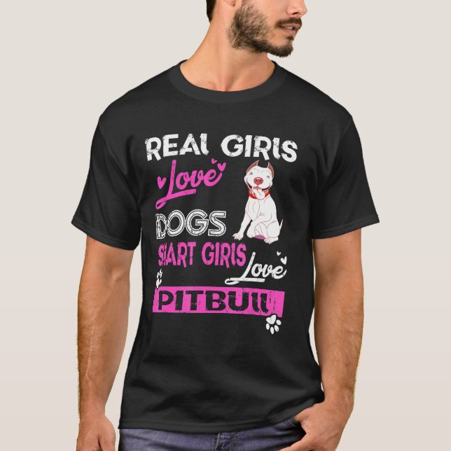 Camiseta Los verdaderos Chicas aman a los perros Pit Bull L (Anverso)