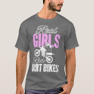 Camiseta Los verdaderos chicas montan motos de tierra