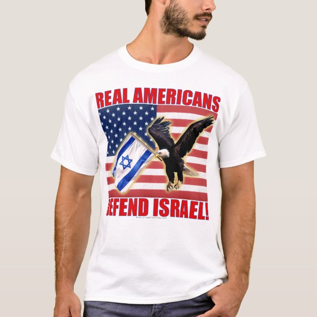Camiseta Los verdaderos estadounidenses defienden a Israel (Anverso)