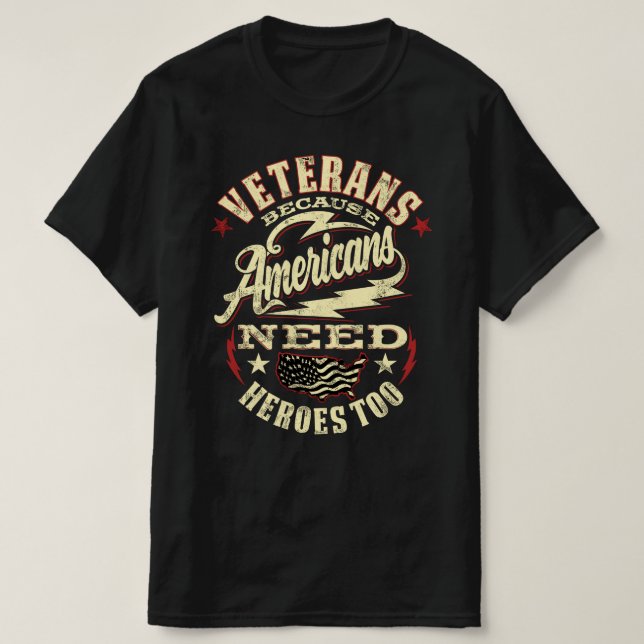 Camiseta los veteranos estadounidenses también necesitan hé (Diseño del anverso)