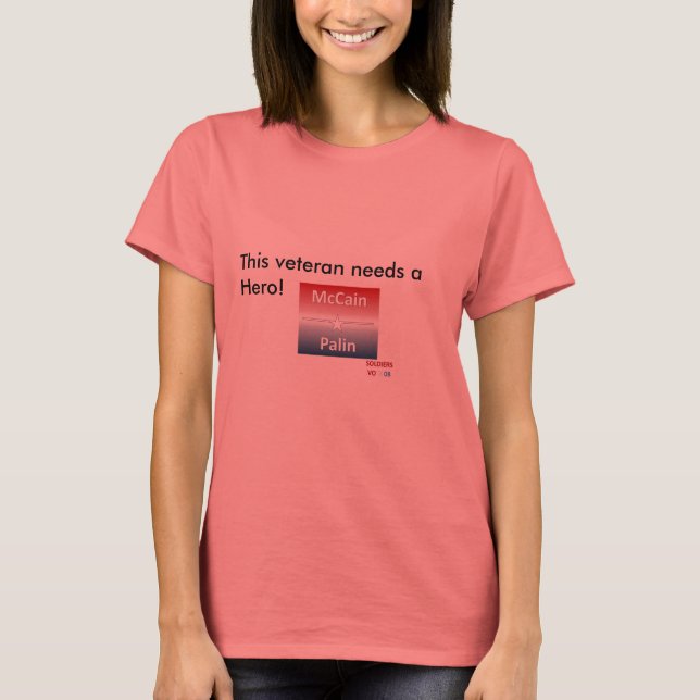Camiseta ¡Los veteranos necesitan a un héroe! (Anverso)