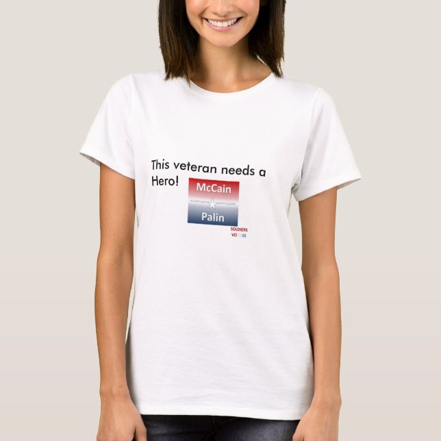 Camiseta ¡Los veteranos necesitan a un héroe! (Anverso)