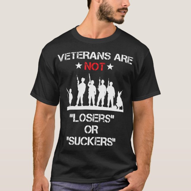 Camiseta Los Veteranos No Son Perdedores Ni Suckeros Contra (Anverso)