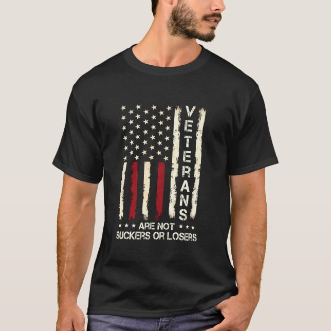 Camiseta Los Veteranos No Son Suckers Ni Perdedores Patriot (Anverso)