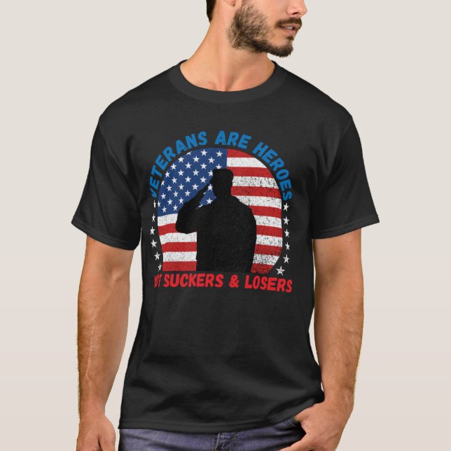 Camiseta Los veteranos son héroes, no abusadores y perdedor (Anverso)