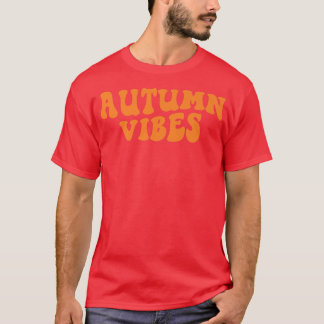Camiseta Los Vibes De Otoño Groovy Retro Su Caída Otoño Que