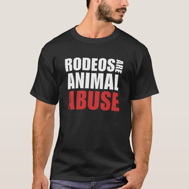 Camiseta Los vídeos son un abuso animal - diseño anti-rodeo (Anverso)