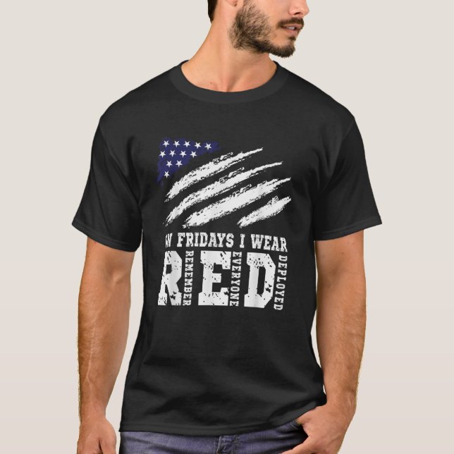 Camiseta Los viernes uso tropas rojas estadounidenses de ap (Anverso)