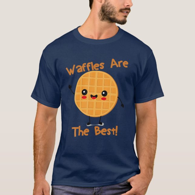Camiseta Los Waffles De Comida Kawaii Son El Mejor Desayuno (Anverso)