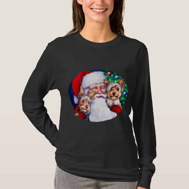 Camiseta Los yorkies de Santa a los Navidades (Anverso)