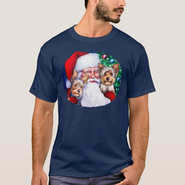 Camiseta Los yorkies de Santa a los Navidades (Anverso)