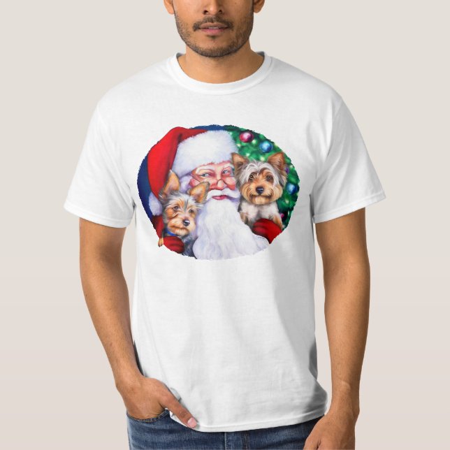 Camiseta Los yorkies de Santa a los Navidades (Anverso)