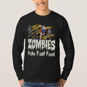 Camiseta Los zombies odian la comida rápida en Halloween co