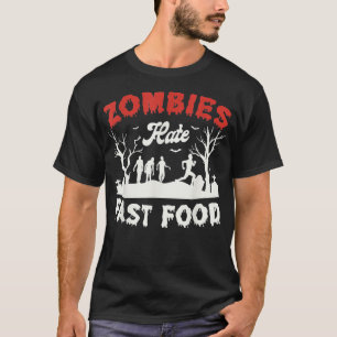 Camiseta Los zombies odian la comida rápida Halloween Fan F