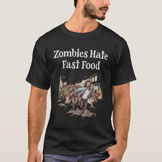 Camiseta Los zombies odian la comida rápida y divertida Hal (Anverso)