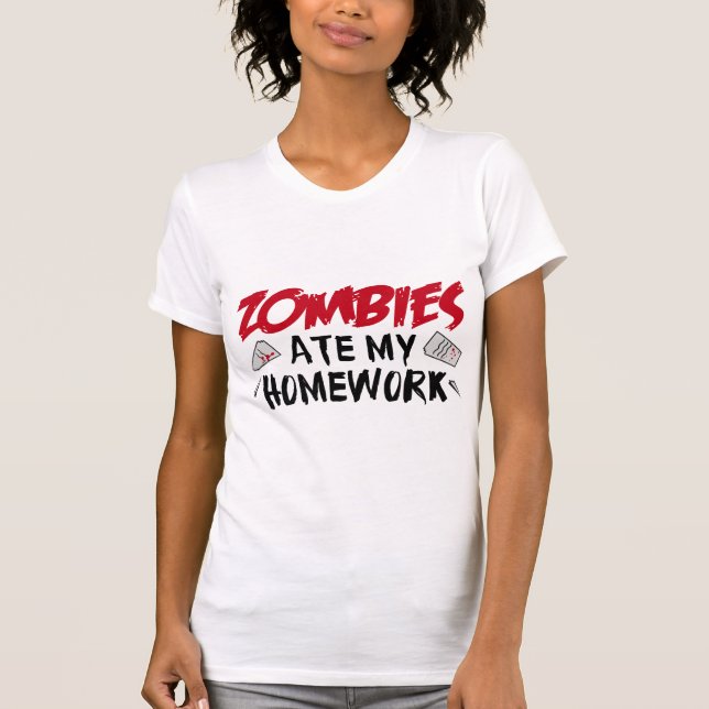 Camiseta Los zombies se comieron mi tarea (Anverso)