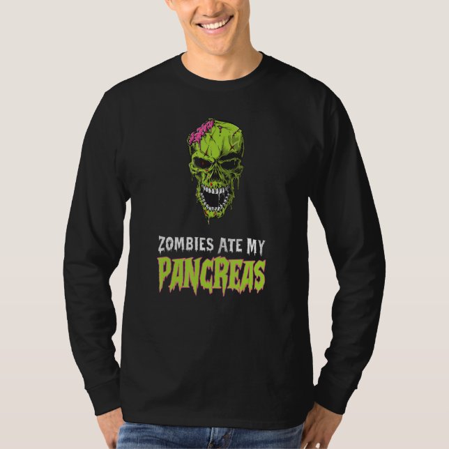 Camiseta Los zombies se enteran de mi páncreas T1d concienc (Anverso)